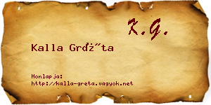 Kalla Gréta névjegykártya